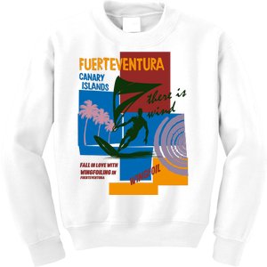 Wingfoil In Fuerteventura Spain Kids Sweatshirt