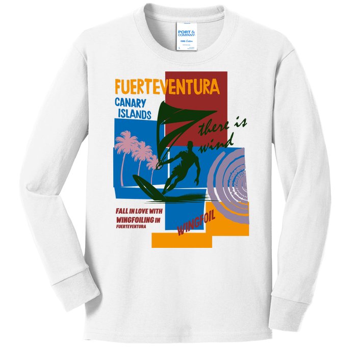 Wingfoil In Fuerteventura Spain Kids Long Sleeve Shirt