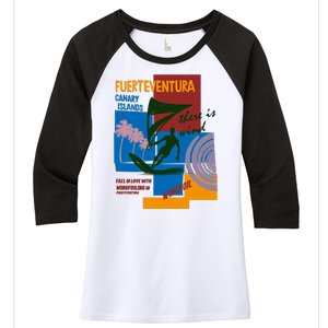 Wingfoil In Fuerteventura Spain Women's Tri-Blend 3/4-Sleeve Raglan Shirt