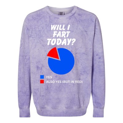 Will I Fart Today? Yes Sarcastic I Love To Farting Humor Colorblast Crewneck Sweatshirt