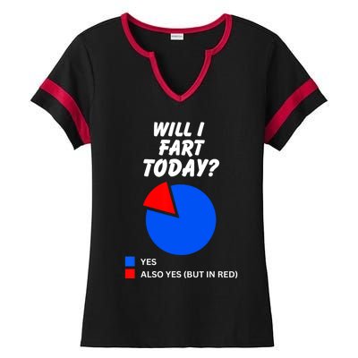 Will I Fart Today? Yes Sarcastic I Love To Farting Humor Ladies Halftime Notch Neck Tee