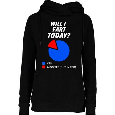 Will I Fart Today? Yes Sarcastic I Love To Farting Humor Womens Funnel Neck Pullover Hood