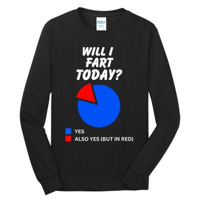 Will I Fart Today? Yes Sarcastic I Love To Farting Humor Tall Long Sleeve T-Shirt