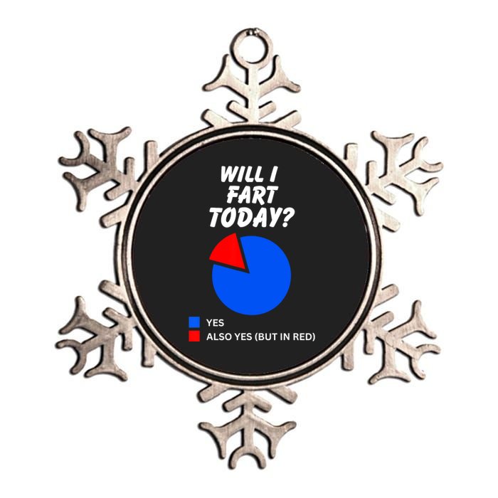 Will I Fart Today? Yes Sarcastic I Love To Farting Humor Metallic Star Ornament