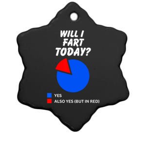 Will I Fart Today? Yes Sarcastic I Love To Farting Humor Ceramic Star Ornament