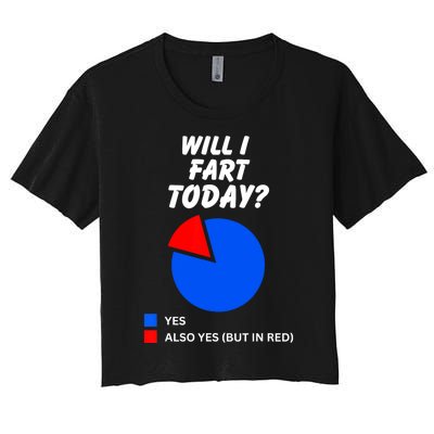 Will I Fart Today? Yes Sarcastic I Love To Farting Humor Women's Crop Top Tee