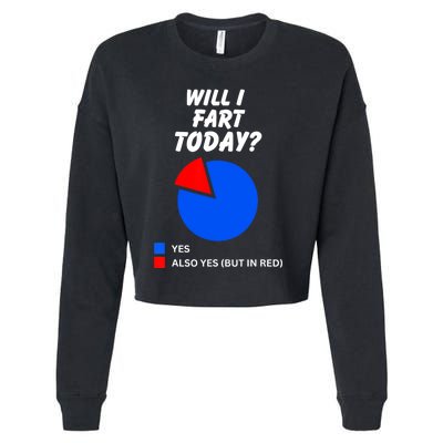 Will I Fart Today? Yes Sarcastic I Love To Farting Humor Cropped Pullover Crew