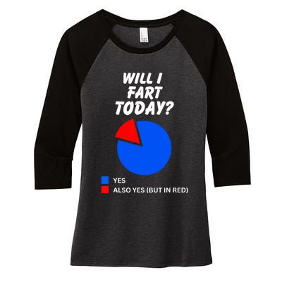 Will I Fart Today? Yes Sarcastic I Love To Farting Humor Women's Tri-Blend 3/4-Sleeve Raglan Shirt