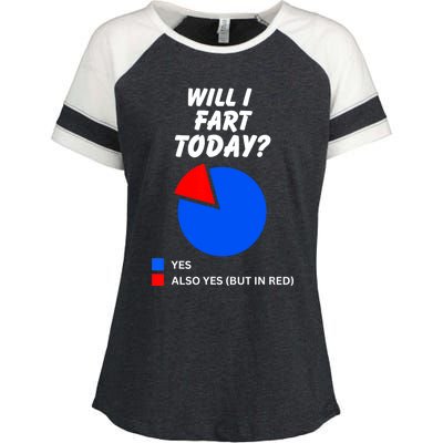 Will I Fart Today? Yes Sarcastic I Love To Farting Humor Enza Ladies Jersey Colorblock Tee