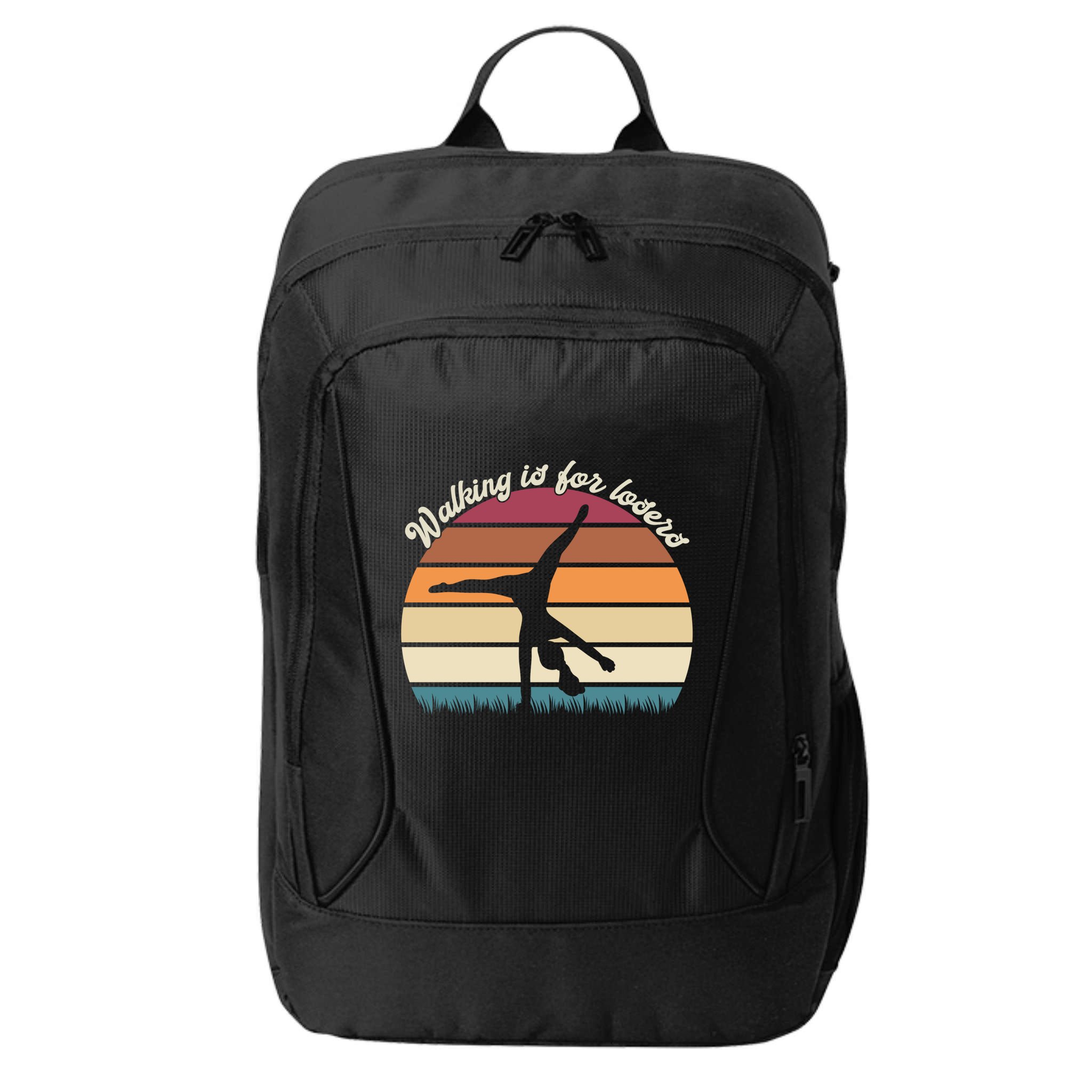 Walking Is For Losers Vintage Gymnastics Cartwheel Gift City Backpack