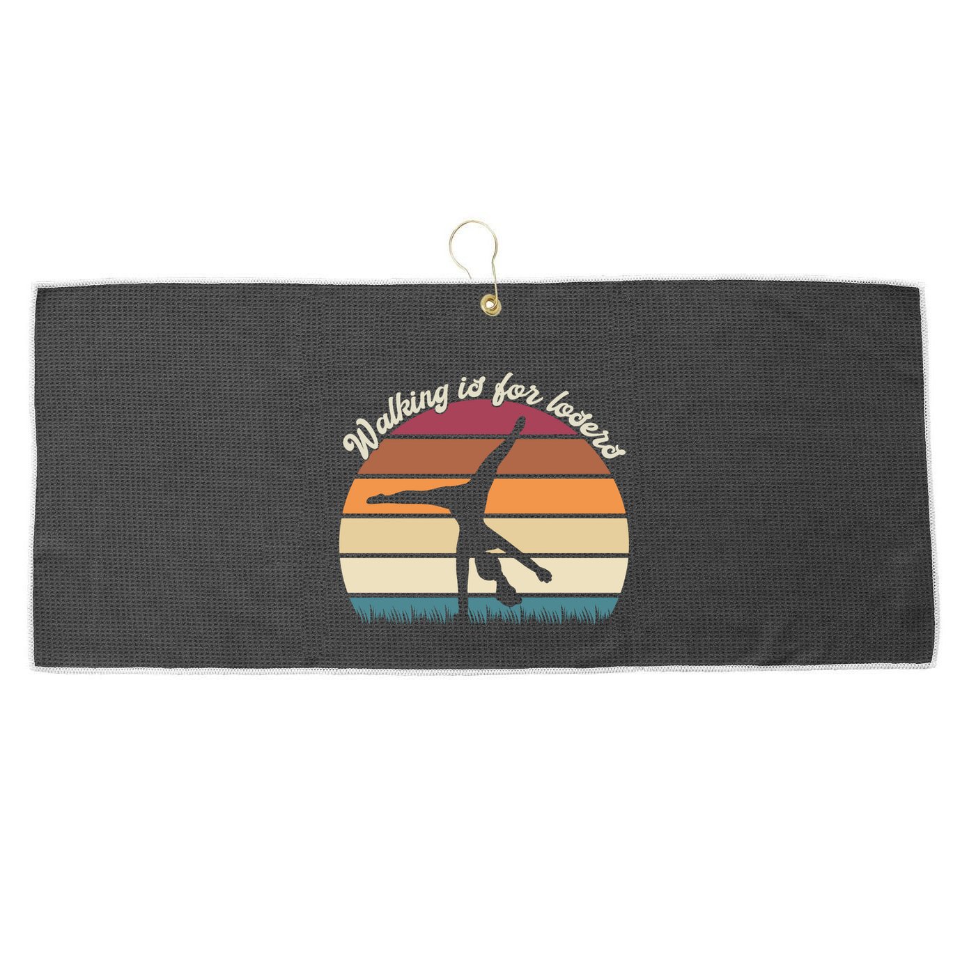 Walking Is For Losers Vintage Gymnastics Cartwheel Gift Large Microfiber Waffle Golf Towel