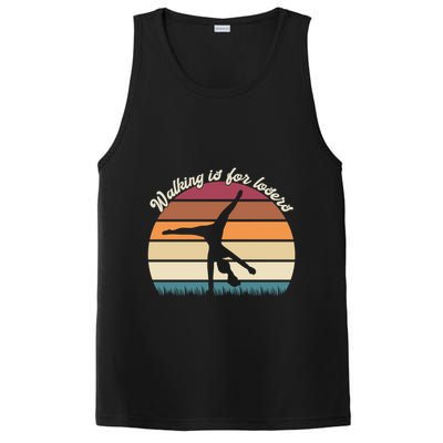 Walking Is For Losers Vintage Gymnastics Cartwheel Gift PosiCharge Competitor Tank