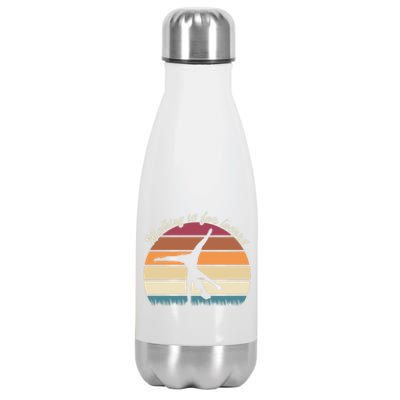 Walking Is For Losers Vintage Gymnastics Cartwheel Gift Stainless Steel Insulated Water Bottle