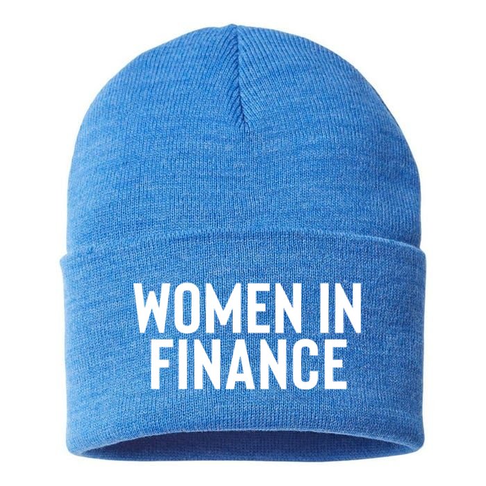 Wo In Finance Banking Banker Students Mothers Day Funny Gift Sustainable Knit Beanie