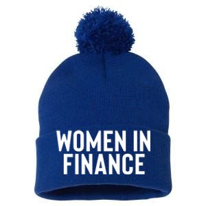 Wo In Finance Banking Banker Students Mothers Day Funny Gift Pom Pom 12in Knit Beanie