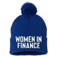 Wo In Finance Banking Banker Students Mothers Day Funny Gift Pom Pom 12in Knit Beanie