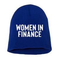 Wo In Finance Banking Banker Students Mothers Day Funny Gift Short Acrylic Beanie