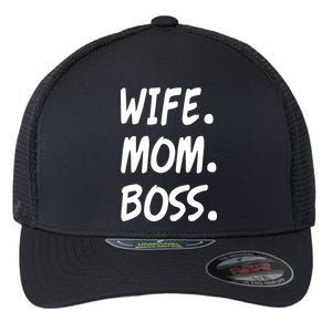 Wife Mom Boss Mommy is the Boss Flexfit Unipanel Trucker Cap