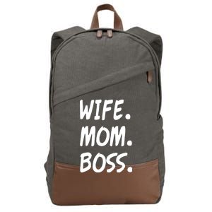 Wife Mom Boss Mommy is the Boss Cotton Canvas Backpack