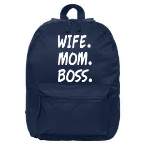 Wife Mom Boss Mommy is the Boss 16 in Basic Backpack