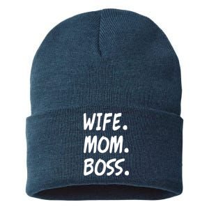 Wife Mom Boss Mommy is the Boss Sustainable Knit Beanie