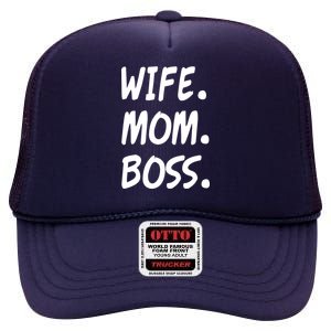 Wife Mom Boss Mommy is the Boss High Crown Mesh Back Trucker Hat