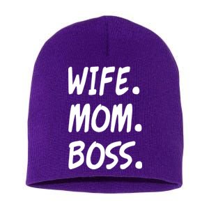 Wife Mom Boss Mommy is the Boss Short Acrylic Beanie