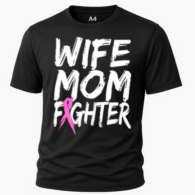 Wife Mom Fighter Breast Cancer Awareness Cooling Performance Crew T-Shirt