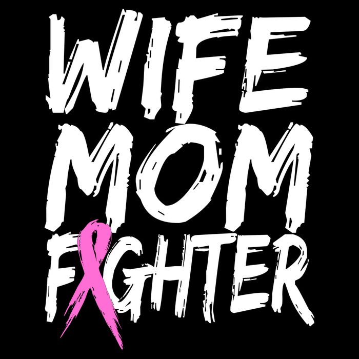 Wife Mom Fighter Breast Cancer Awareness Premium T-Shirt