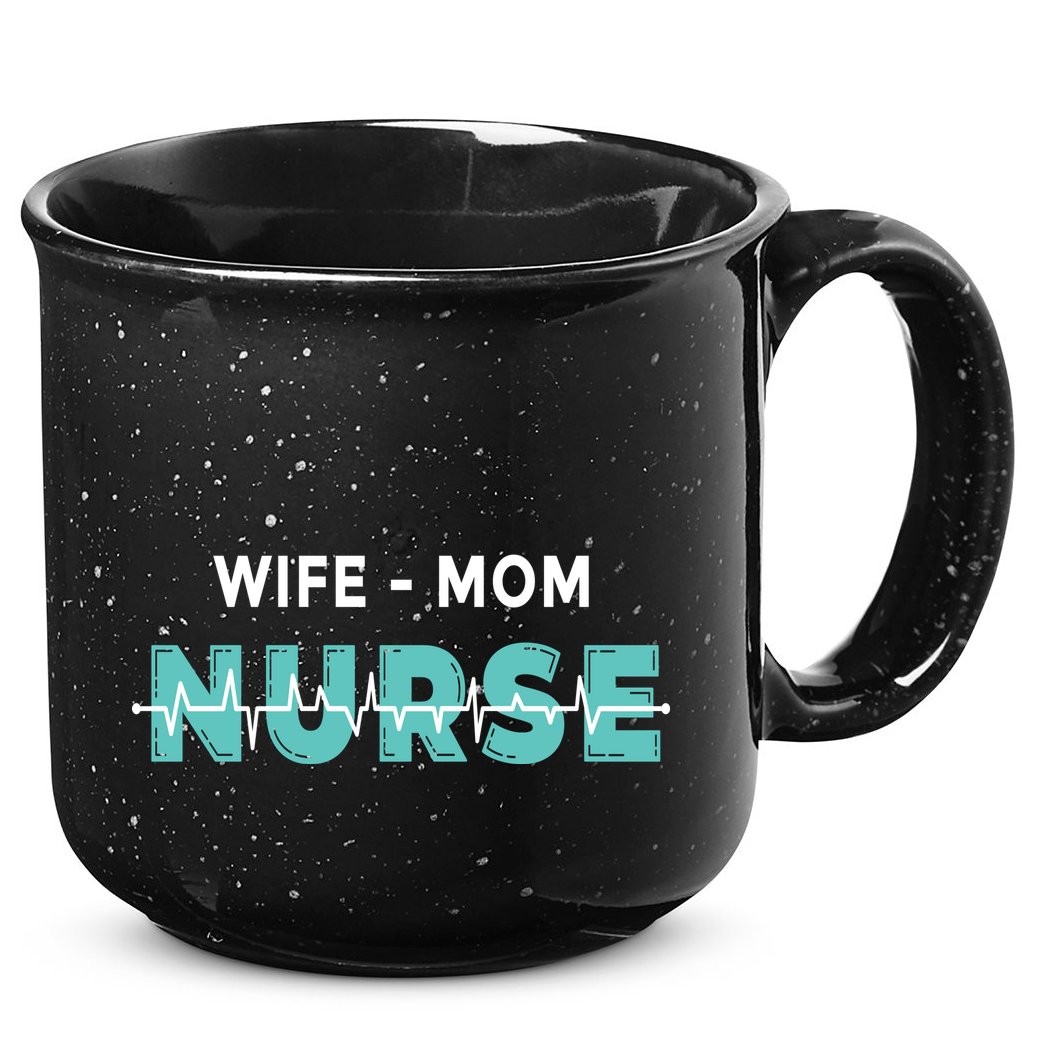 Wife Mom Nurse Pulse 15oz Campfire Ceramic Mug