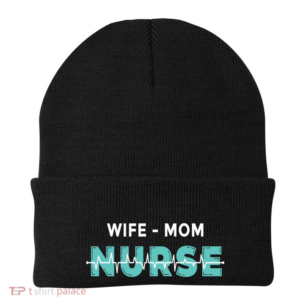 Wife Mom Nurse Pulse Knit Cap Winter Beanie