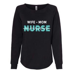 Wife Mom Nurse Pulse Womens California Wash Sweatshirt