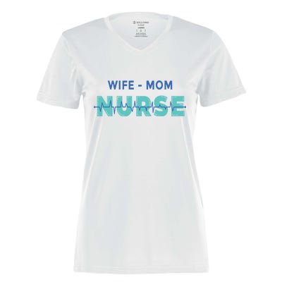 Wife Mom Nurse Pulse Women's Momentum V-Neck T-Shirt