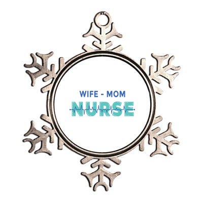 Wife Mom Nurse Pulse Metallic Star Ornament