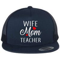 Wife Mom Teacher  Flat Bill Trucker Hat