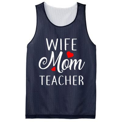 Wife Mom Teacher  Mesh Reversible Basketball Jersey Tank