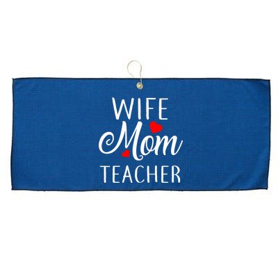 Wife Mom Teacher  Large Microfiber Waffle Golf Towel