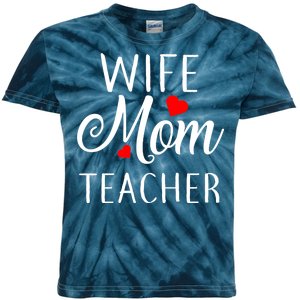 Wife Mom Teacher  Kids Tie-Dye T-Shirt