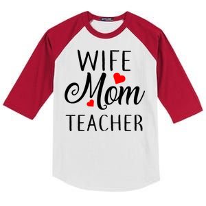 Wife Mom Teacher  Kids Colorblock Raglan Jersey