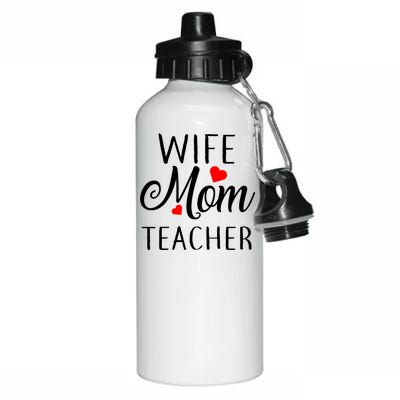 Wife Mom Teacher  Aluminum Water Bottle