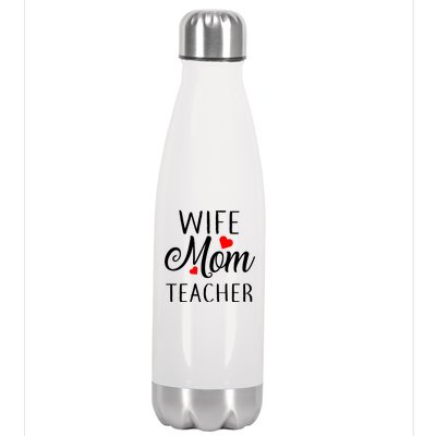 Wife Mom Teacher  Stainless Steel Insulated Water Bottle