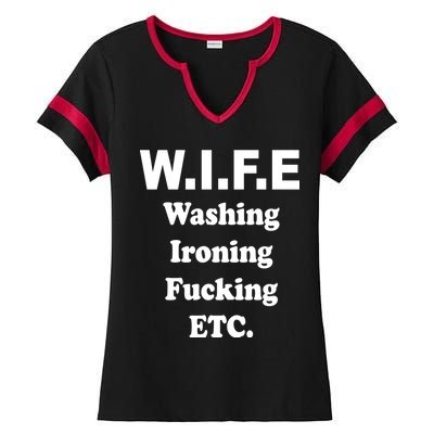 Wife Washing Ironing Fucking .ETC Ladies Halftime Notch Neck Tee