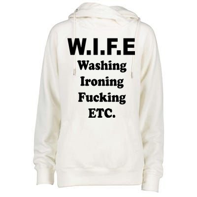 Wife Washing Ironing Fucking .ETC Womens Funnel Neck Pullover Hood