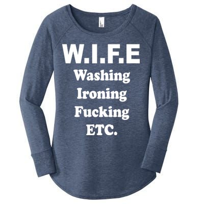 Wife Washing Ironing Fucking .ETC Women's Perfect Tri Tunic Long Sleeve Shirt