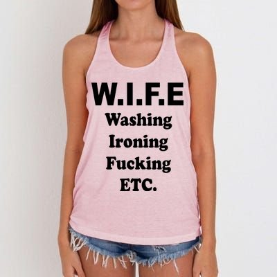 Wife Washing Ironing Fucking .ETC Women's Knotted Racerback Tank