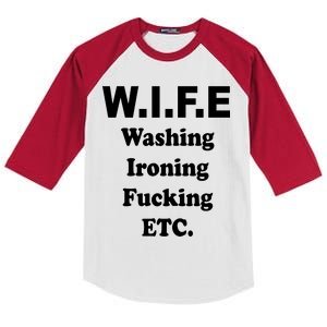 Wife Washing Ironing Fucking .ETC Kids Colorblock Raglan Jersey