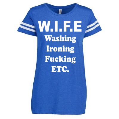 Wife Washing Ironing Fucking .ETC Enza Ladies Jersey Football T-Shirt