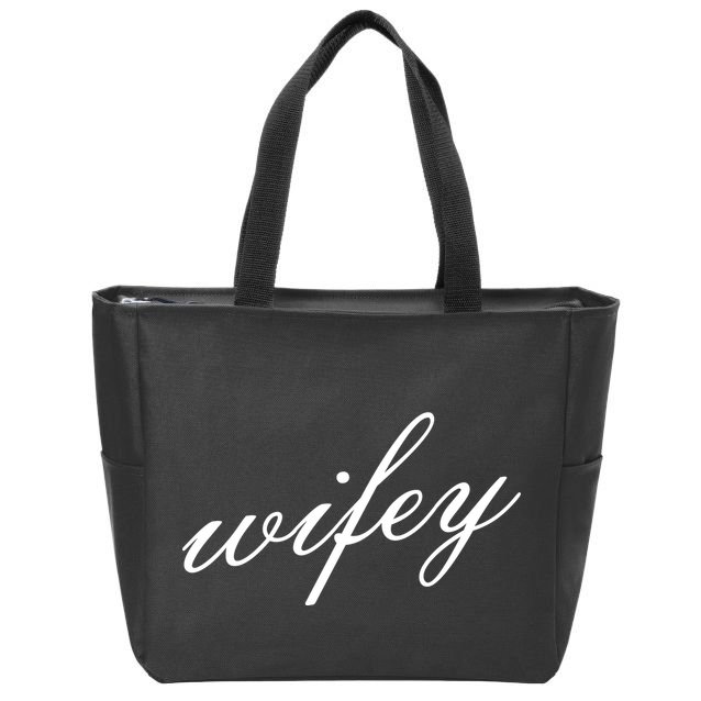 Wifey Logo Zip Tote Bag