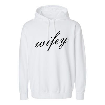 Wifey Logo Garment-Dyed Fleece Hoodie