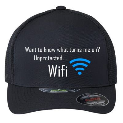 Wifi - Turns Me On Funny Flexfit Unipanel Trucker Cap
